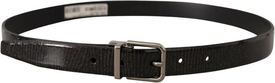 Dolce & Gabbana Elegante zwarte leren riem met zilveren gesp Black Heren - Foto 2