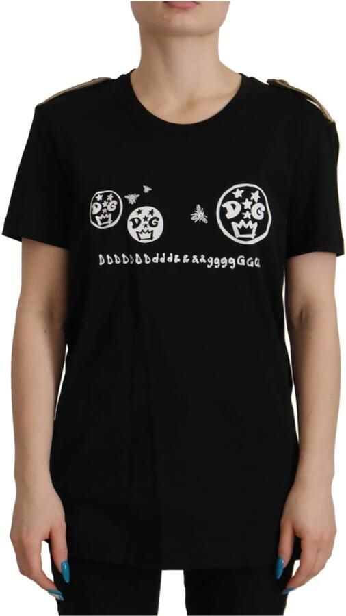 Dolce & Gabbana Zwarte Logo Motief Crewneck Katoenen T-shirt Zwart Heren - Foto 8