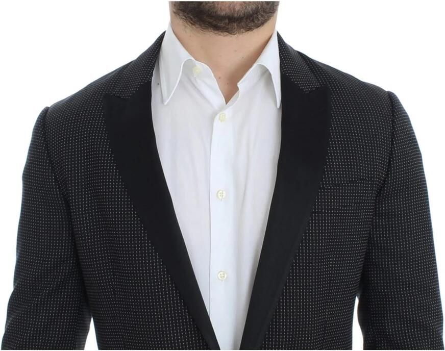 Dolce & Gabbana Zwart Fluwelen Blazer met Witte Polka Dots Black Heren - Foto 8
