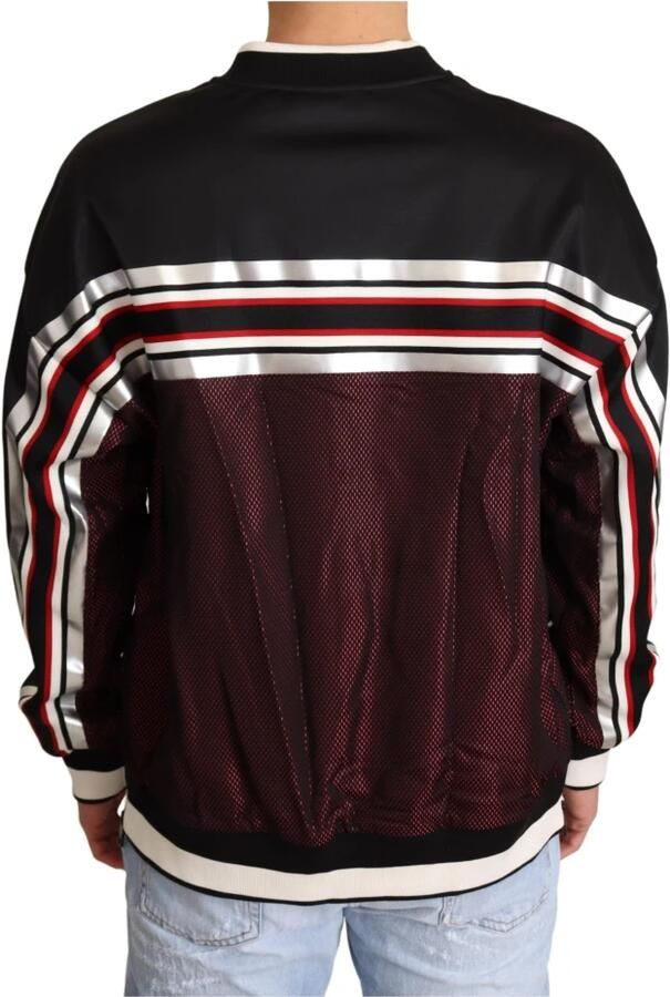 Dolce & Gabbana Zwart Rood Mesh Sport Pullover Crewneck Sweater Multicolor Heren - Foto 2