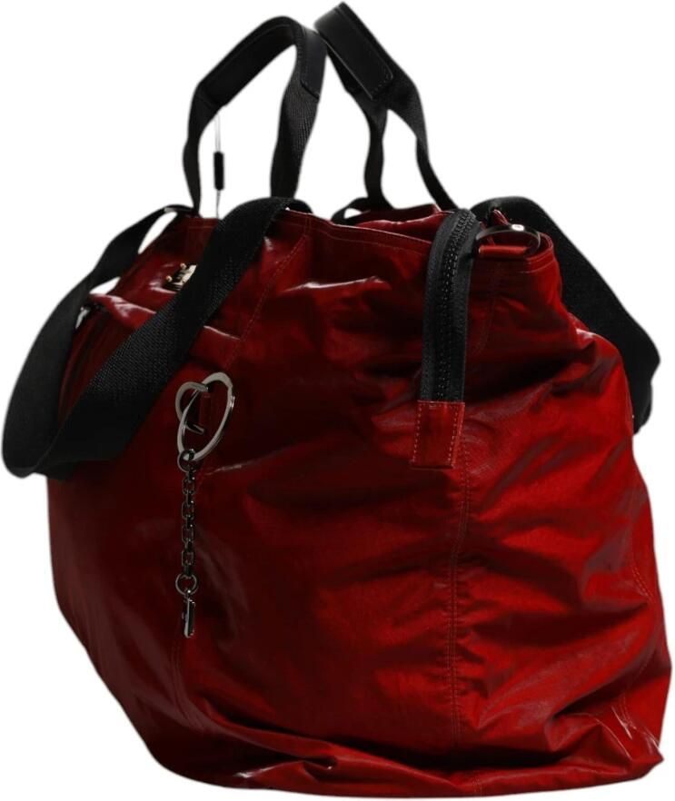 Dolce & Gabbana Zwart Rood Nylon Kalfsleren Duffeltas Red Heren - Foto 2