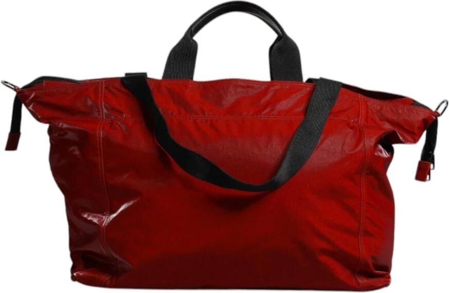 Dolce & Gabbana Zwart Rood Nylon Kalfsleren Duffeltas Red Heren - Foto 4