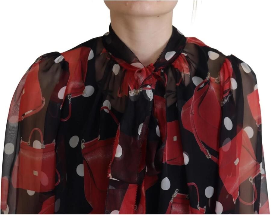 Dolce & Gabbana Siciliaans Print Zijden Blouse Luxueus & Chic Multicolor Dames