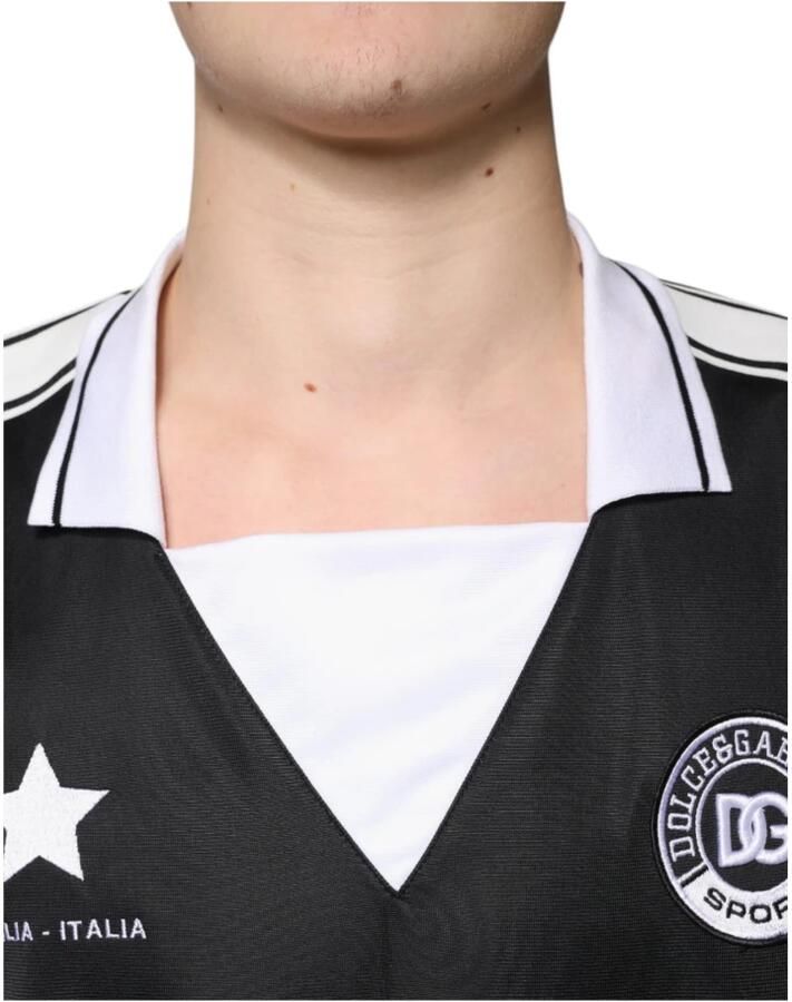 Dolce & Gabbana Zwart Wit Gekraagd Jersey T-shirt Black Heren - Foto 2