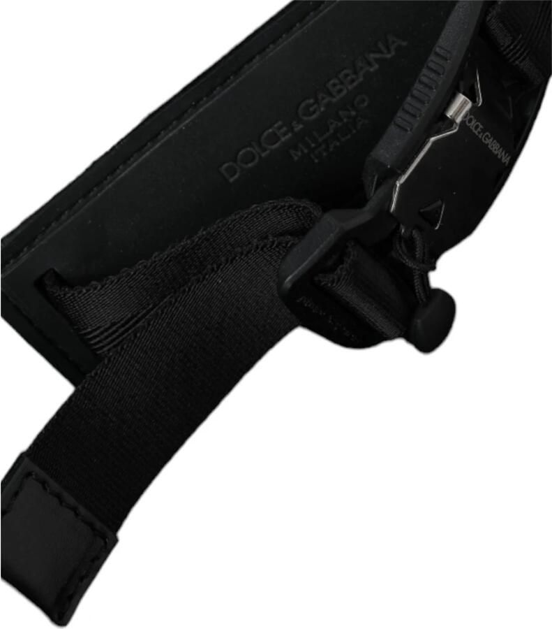 Dolce & Gabbana Zwart Zilver Wol Tricot Rugzak nen Black