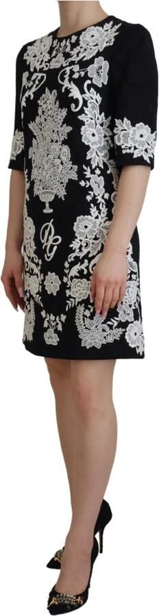 Dolce & Gabbana Stijlvolle Zwarte A-Lijn Mini Jurk met Kant Multicolor Dames - Foto 7