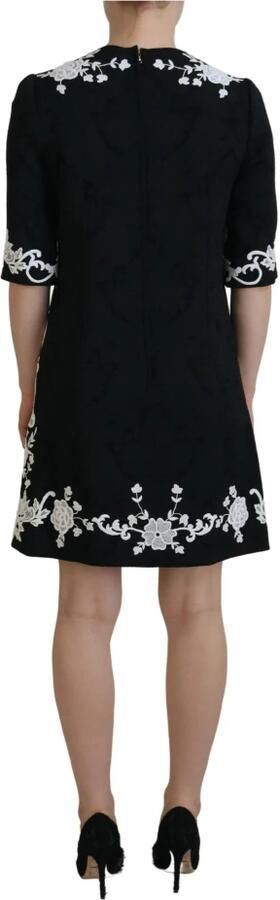 Dolce & Gabbana Stijlvolle Zwarte A-Lijn Mini Jurk met Kant Multicolor Dames - Foto 6