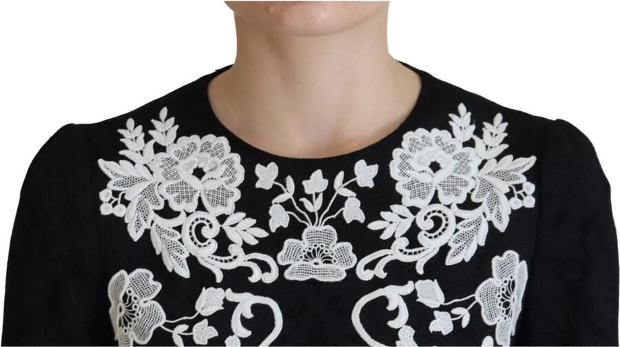 Dolce & Gabbana Stijlvolle Zwarte A-Lijn Mini Jurk met Kant Multicolor Dames - Foto 5