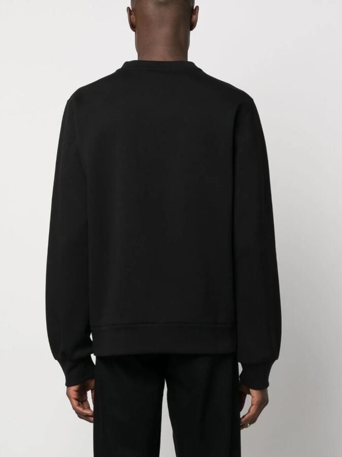 Dolce & Gabbana Kroon Bij Geborduurde Katoenen Sweatshirt Black Heren - Foto 5