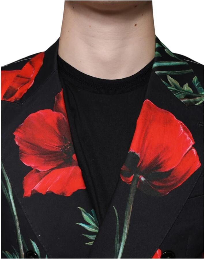 Dolce & Gabbana Zwarte Bloemenblazer met Slim Fit Multicolor Heren - Foto 2