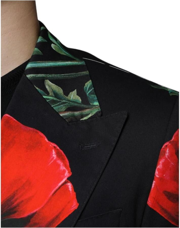 Dolce & Gabbana Zwarte Bloemenblazer met Slim Fit Multicolor Heren - Foto 3