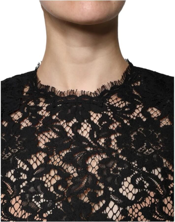 Dolce & Gabbana Zwarte Bloemenkant Blouse Top Black Dames - Foto 2