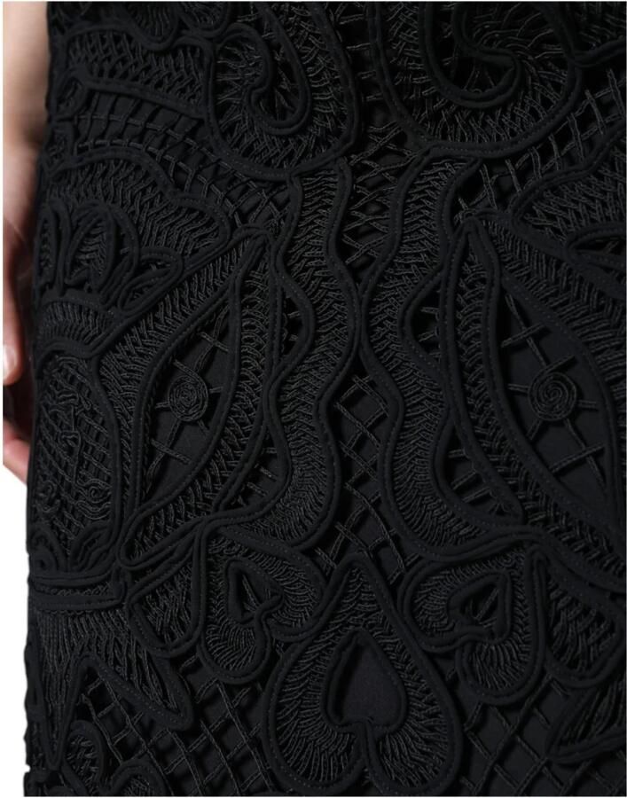 Dolce & Gabbana Zwarte Bloemenkant Potloodrok Black Dames - Foto 2