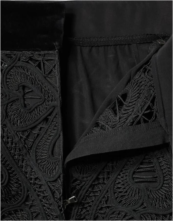Dolce & Gabbana Zwarte Bloemenkant Potloodrok Black Dames - Foto 3
