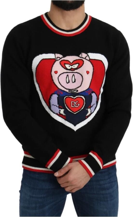 Dolce & Gabbana Luxe Zwarte Kasjmier Trui Varken van het Jaar Black Heren - Foto 3