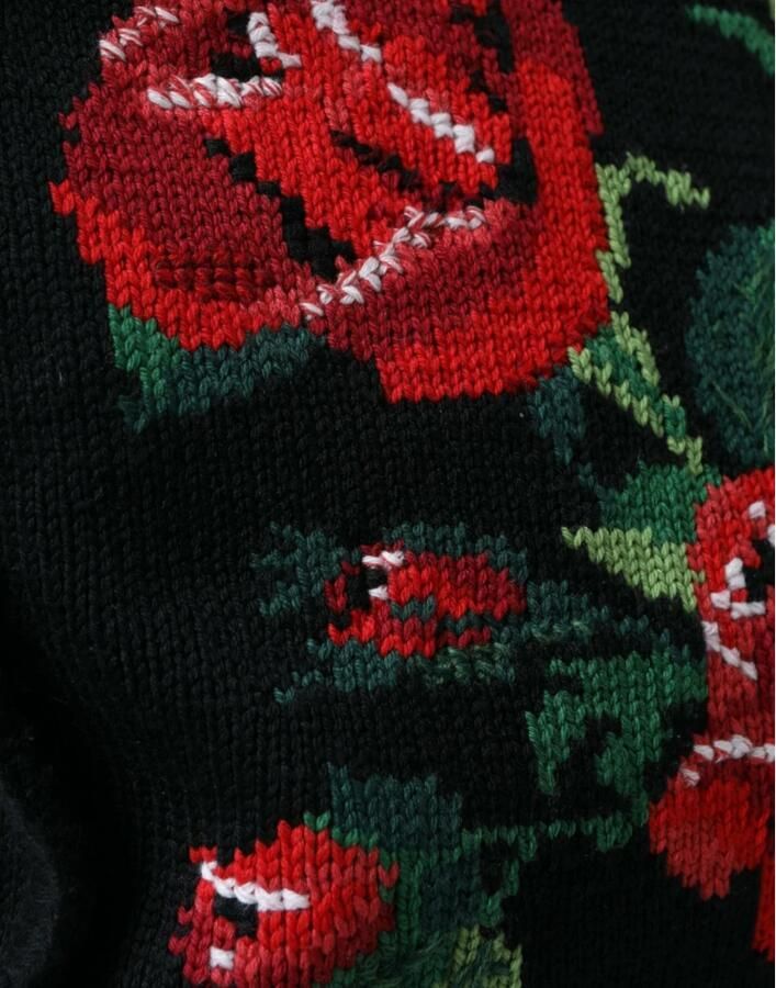 Dolce & Gabbana Zwarte Cashmere Rozenborduurwerk Tote Tas Multicolor Dames - Foto 4