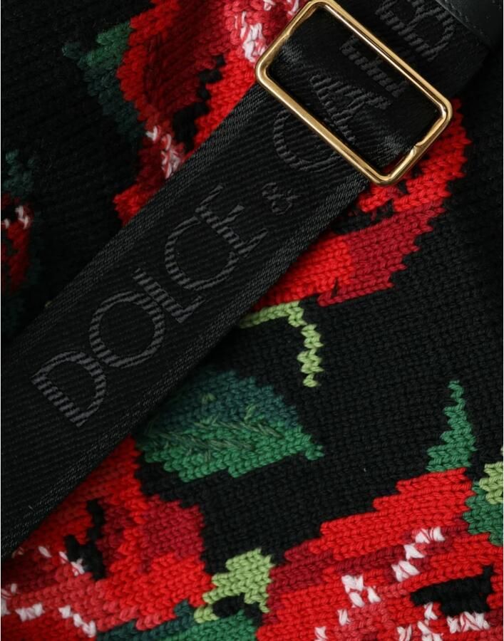Dolce & Gabbana Zwarte Cashmere Rozenborduurwerk Tote Tas Multicolor Dames - Foto 6