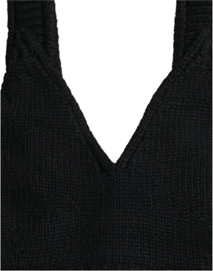 Dolce & Gabbana Zwarte Cashmere V-Hals Crop Top Black Dames - Foto 2