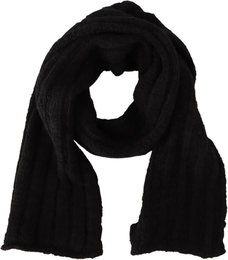 Dolce & Gabbana Zwart Gebreid Unisex Warmer Shawl Sjaal Black Dames - Foto 5