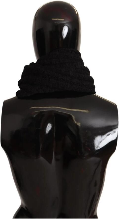 Dolce & Gabbana Zwart Gebreid Unisex Warmer Shawl Sjaal Black Dames - Foto 2
