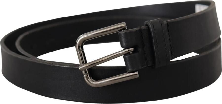 Dolce & Gabbana Zwarte kalfsleren riem met gegraveerd logo en metalen gesp Black Unisex - Foto 16