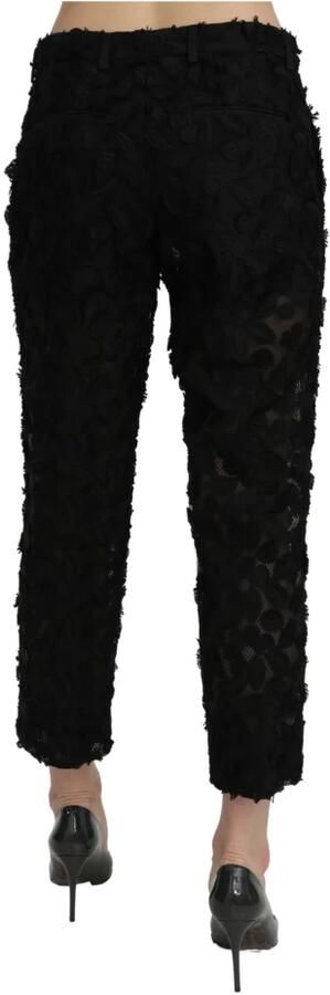 Dolce & Gabbana DG Zwart kant recht bijgesneden hoge taille broek Zwart Dames - Foto 3