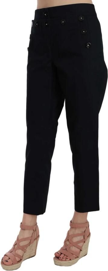 Dolce & Gabbana Prachtige Versierde Geknipte Broeken Black Dames