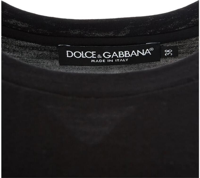 Dolce & Gabbana Zwarte Katoenen Crew Neck T-Shirt Black Dames - Foto 2