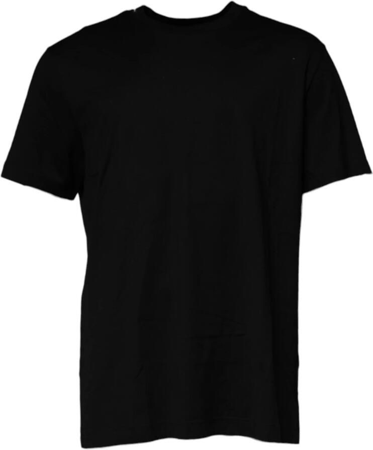Dolce & Gabbana Zwarte Katoenen Crew Neck T-shirt Black Heren