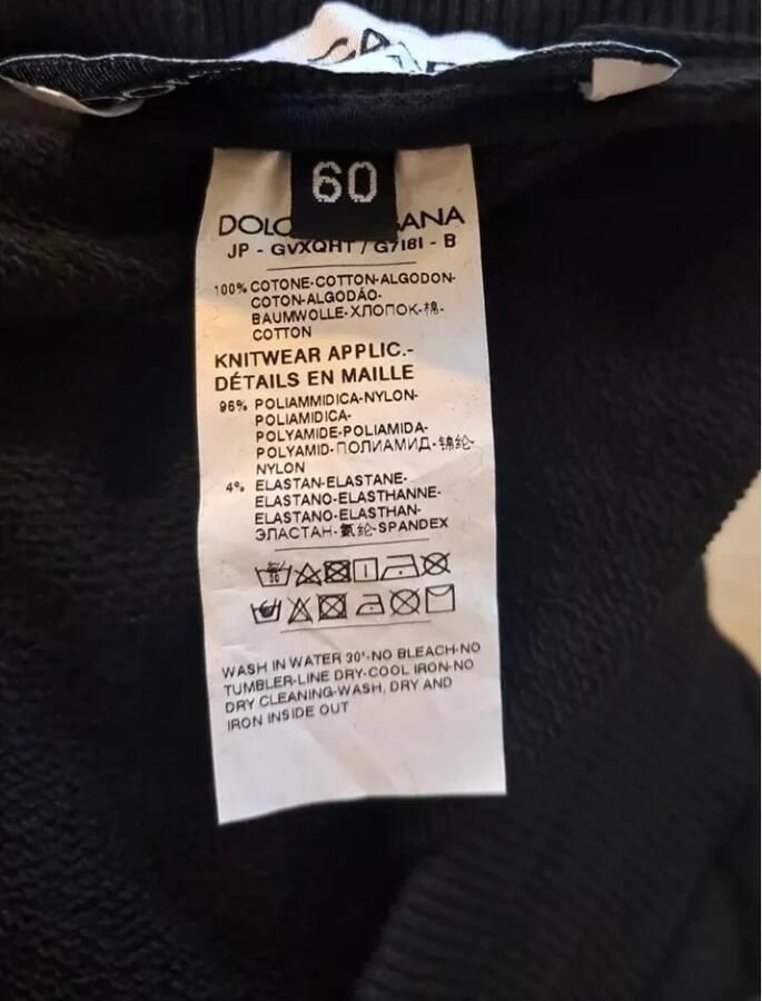 Dolce & Gabbana Zwarte katoenen joggerbroek met logo Black Heren