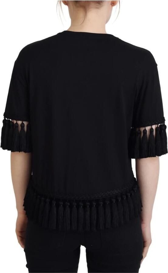 Dolce & Gabbana Verrijk je breiwerkcollectie met deze prachtige katoenen top Black Dames - Foto 5