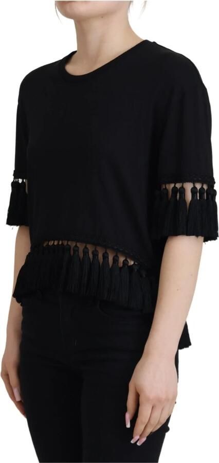 Dolce & Gabbana Verrijk je breiwerkcollectie met deze prachtige katoenen top Black Dames - Foto 6