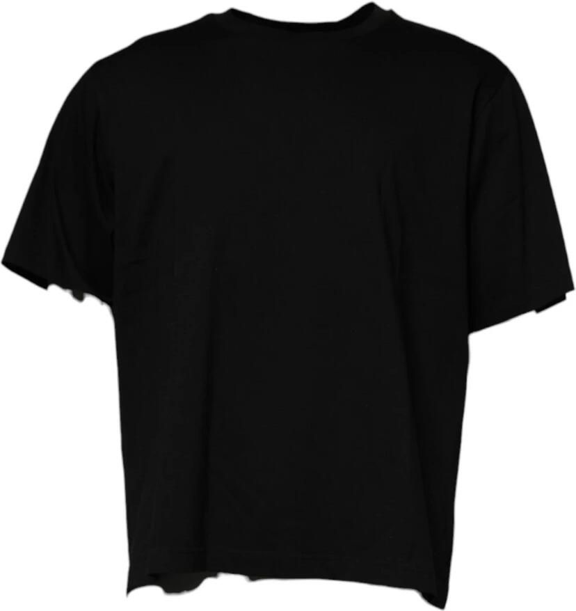 Dolce & Gabbana Zwarte katoenen T-shirt met logodetails Black Heren