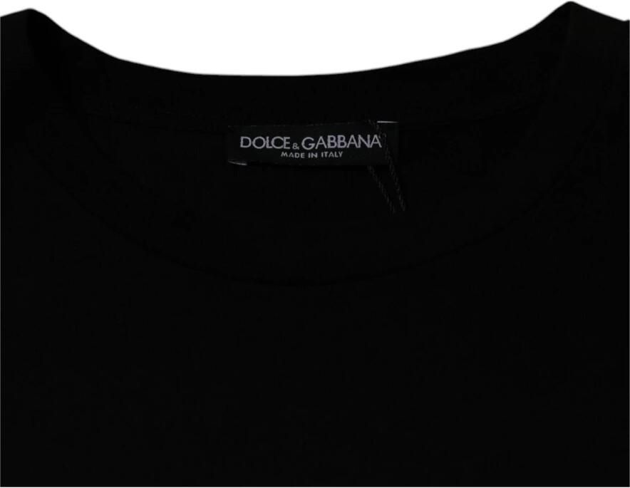 Dolce & Gabbana Zwarte katoenen T-shirt met logodetails Black Heren - Foto 4