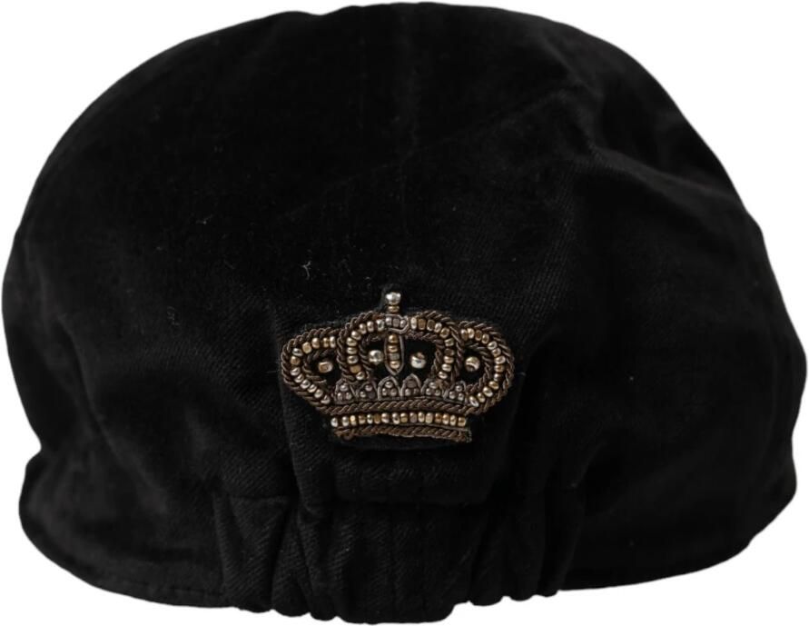 Dolce & Gabbana Zwarte Kroon Katoenen Newsboy Pet Black Heren - Foto 4