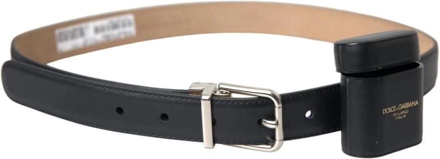 Dolce & Gabbana Zwarte leren Airpods-hoes met zilveren gesp Black Dames - Foto 3