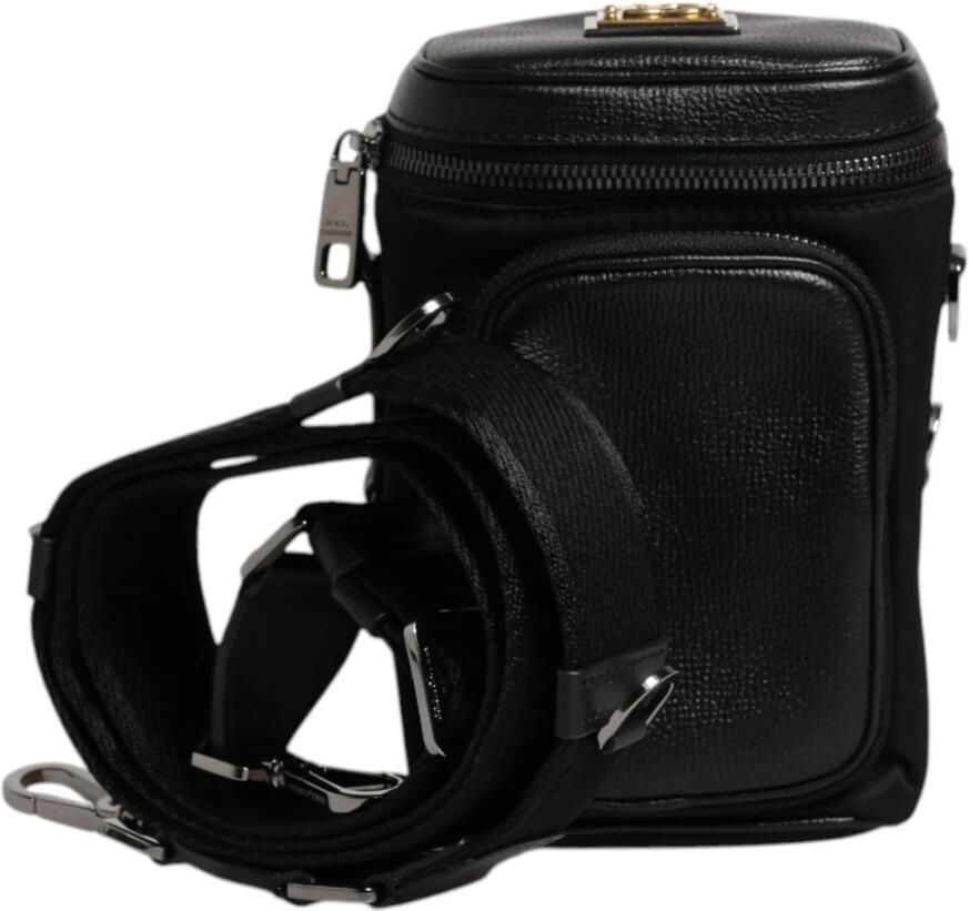 Dolce & Gabbana Zwarte leren Crossbody cameratas Black Heren - Foto 5