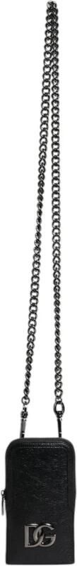 Dolce & Gabbana Zwarte leren crossbody kettingtelefoontas Black Dames - Foto 4