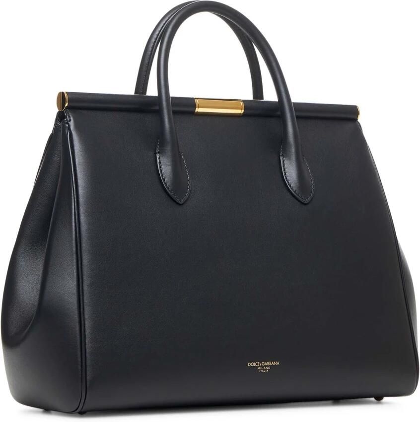 Dolce & Gabbana Elegante Leren Handtas met Gouden Sluiting Black Dames - Foto 3