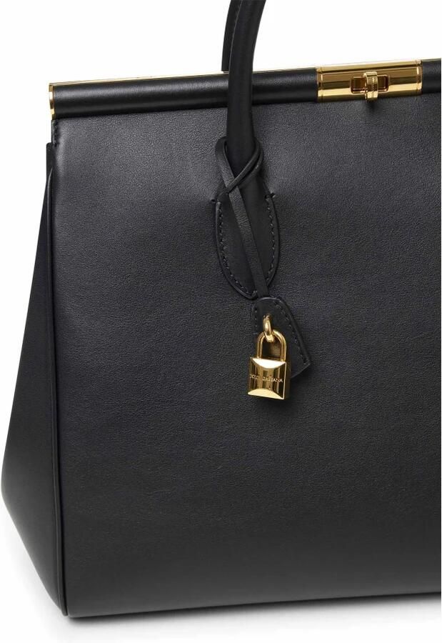 Dolce & Gabbana Elegante Leren Handtas met Gouden Sluiting Black Dames - Foto 2