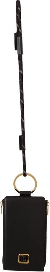 Dolce & Gabbana Zwarte Leren DG Logo Gouden Rits Kaarthouder Portemonnee Black Heren - Foto 11