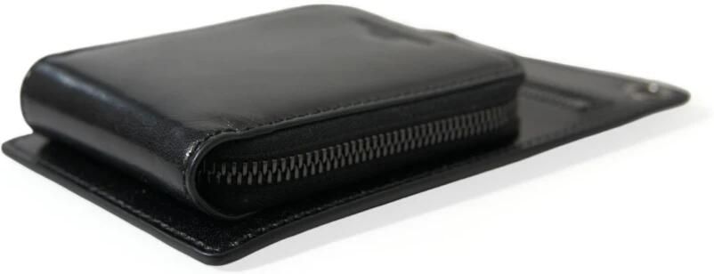 Dolce & Gabbana Zwarte Leren Logo Portemonnee met Band Black Heren - Foto 4