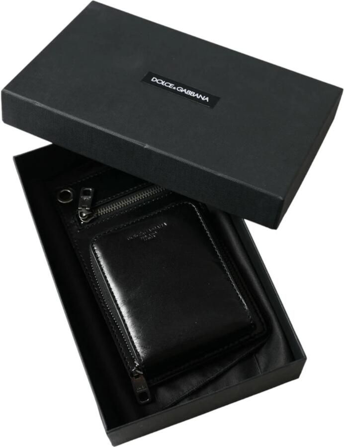 Dolce & Gabbana Zwarte Leren Logo Portemonnee met Band Black Heren - Foto 2