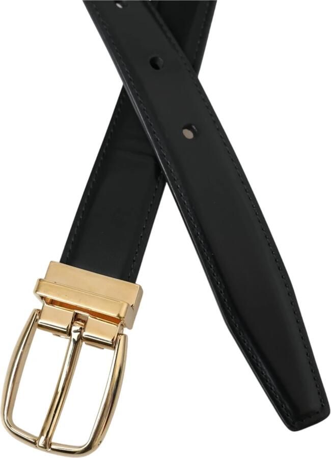 Dolce & Gabbana Zwarte leren riem met gouden gesp Black Unisex - Foto 2