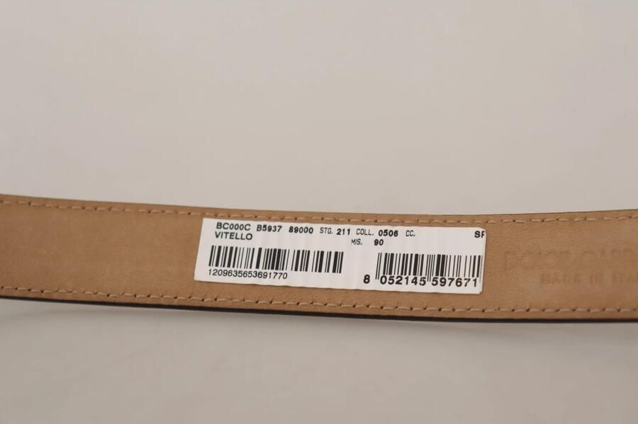 Dolce & Gabbana Zwarte kalfsleren riem met gegraveerd logo en metalen gesp Black Unisex - Foto 8