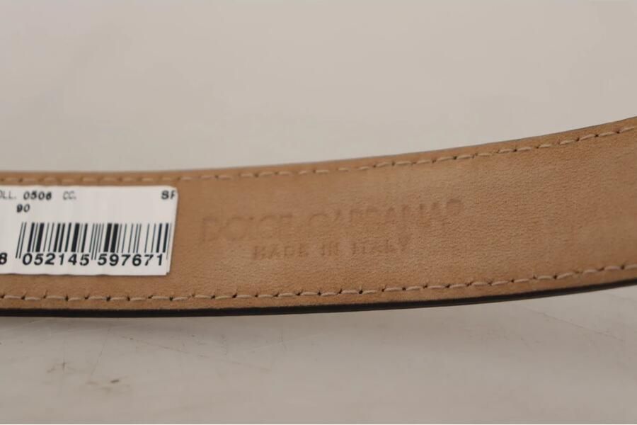 Dolce & Gabbana Zwarte kalfsleren riem met gegraveerd logo en metalen gesp Black Unisex - Foto 4