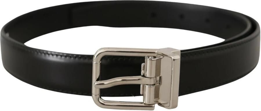 Dolce & Gabbana Zwarte kalfsleren riem met gegraveerd logo en metalen gesp Black Unisex - Foto 7