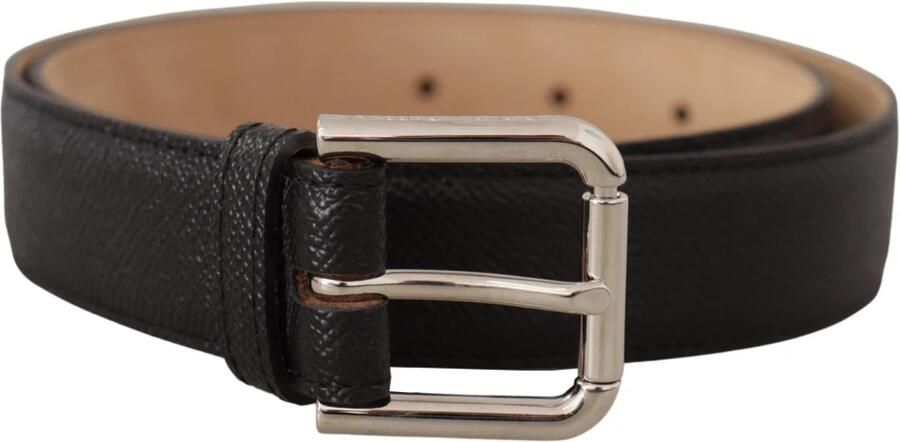 Dolce & Gabbana Zwarte Leren Riem met Metalen Gesp Black Heren - Foto 6