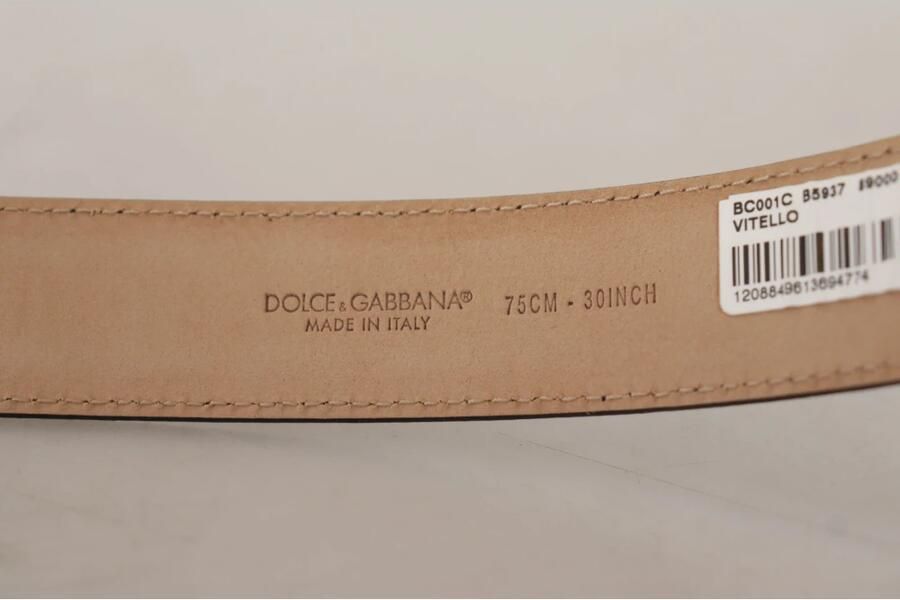 Dolce & Gabbana Zwarte Leren Riem met Metalen Gesp Black Heren