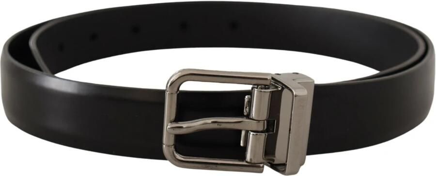 Dolce & Gabbana Zwart Kalfsleren Klassiek Logo Riem Black Heren - Foto 11
